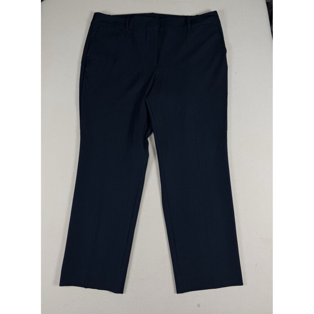 Ann Taylor Factory Dress Pants Womens 16 Navy Blue Straight Leg Career Workwear - Picture 12 of 13
